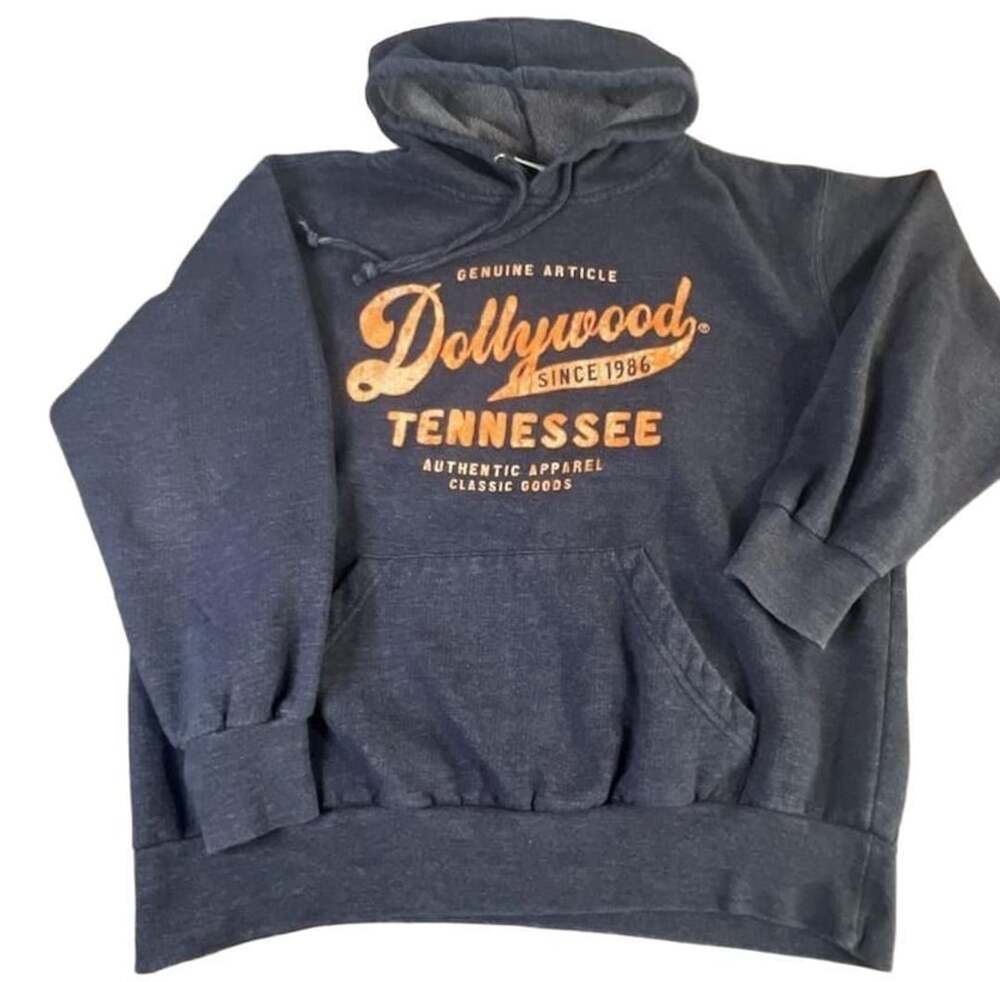 MV Sport Dollywood Tennessee Hoodie Size L Blue Fleece Sweatshirt